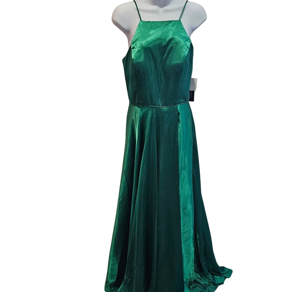Betsy Adam Emerald Green Lace Up Back Formal Dress NWT Size 8
